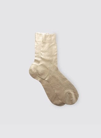 Maria La Rosa One Ribbed Laminated Sock Collection Socks Maria La Rosa Platino