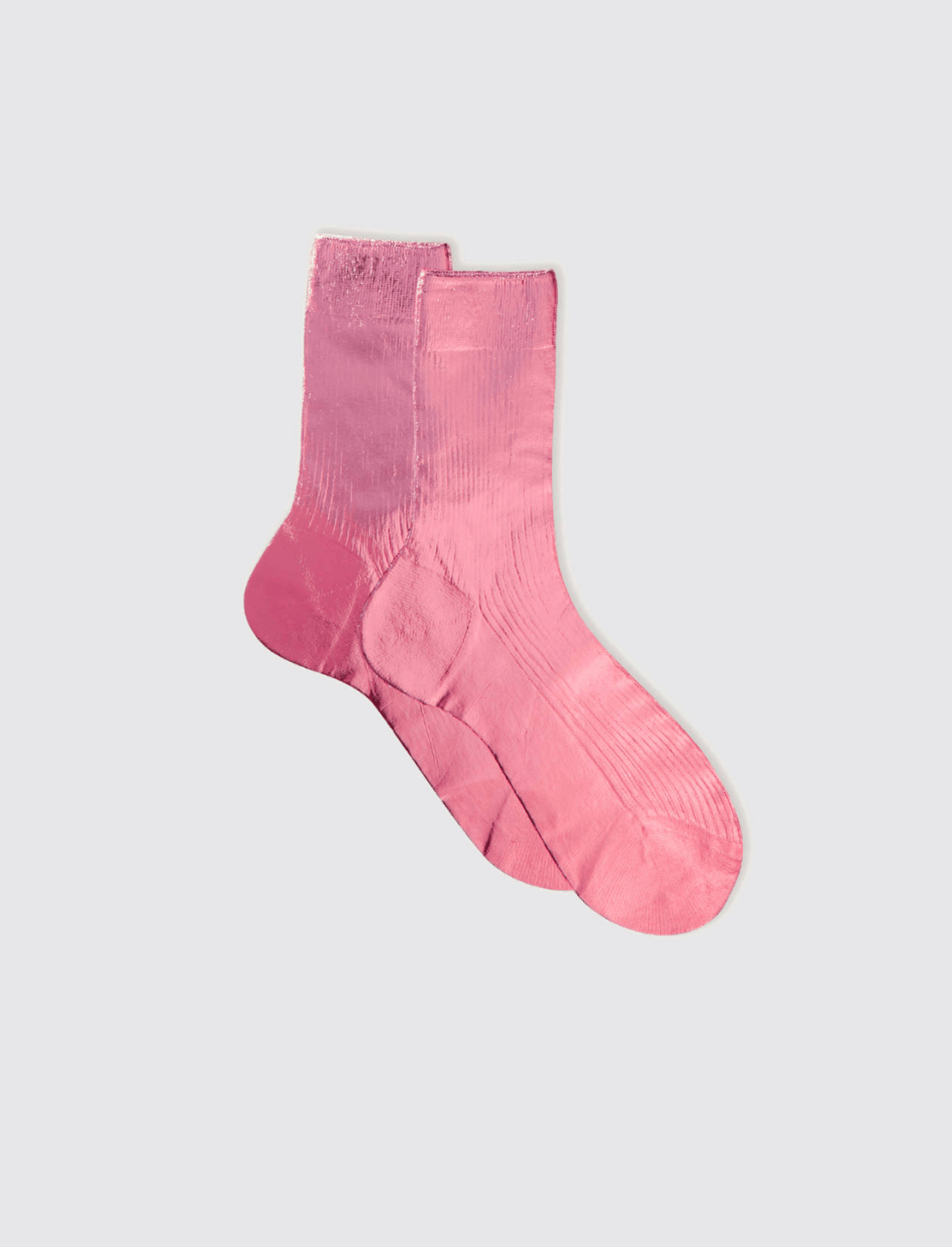 Maria La Rosa One Ribbed Laminated Sock Collection Socks Maria La Rosa Rosa Antico