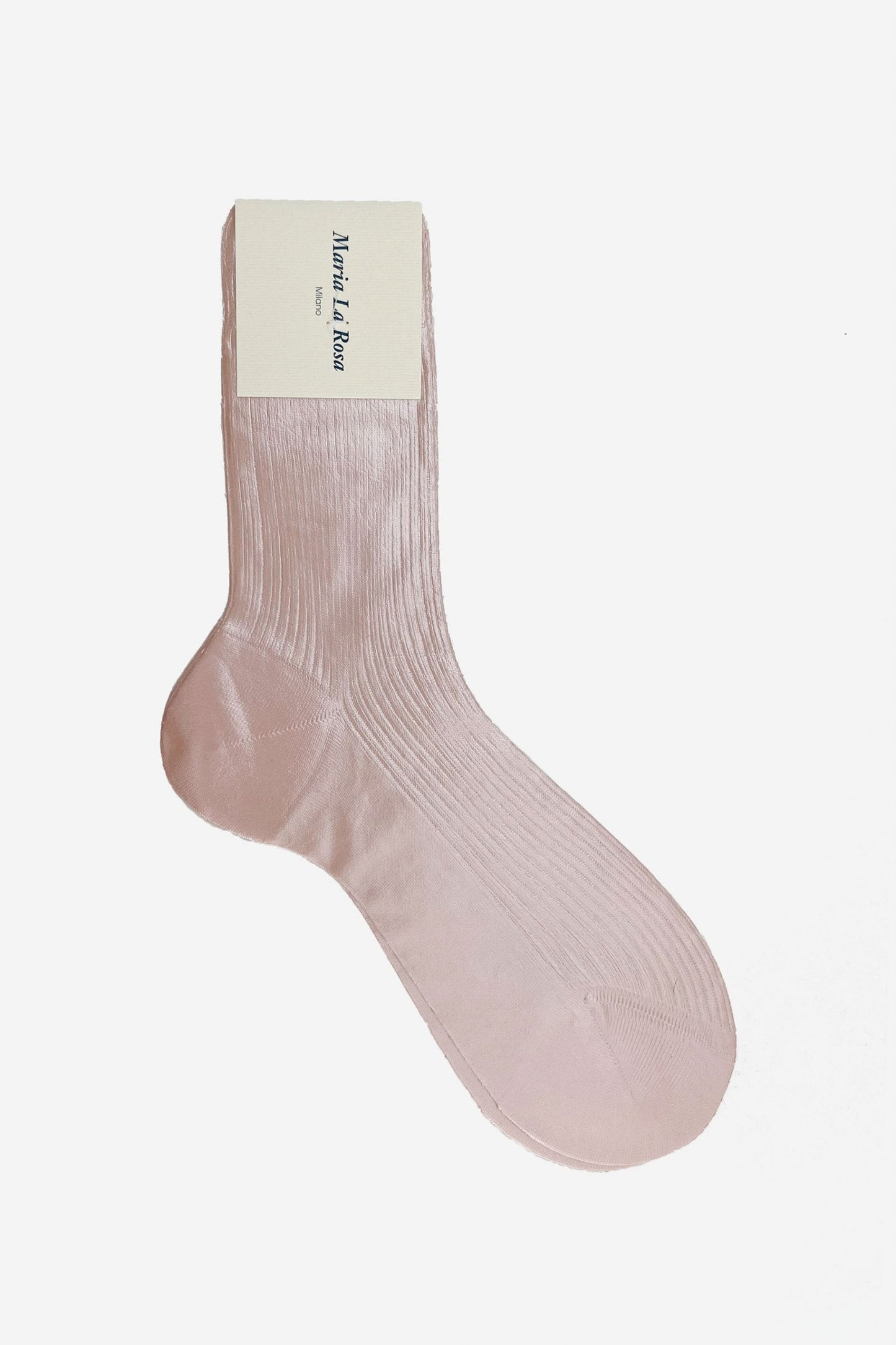 Maria La Rosa One Ribbed Laminated Sock Collection Socks Maria La Rosa Rosa