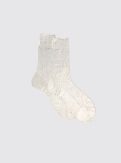 Maria La Rosa One Ribbed Laminated Sock Collection Socks Maria La Rosa Silver