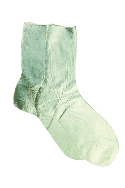 Maria La Rosa One Ribbed Laminated Sock Collection - Verdino Socks Maria La Rosa