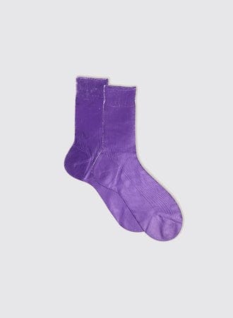 Maria La Rosa One Ribbed Laminated Sock Collection Socks Maria La Rosa Violet