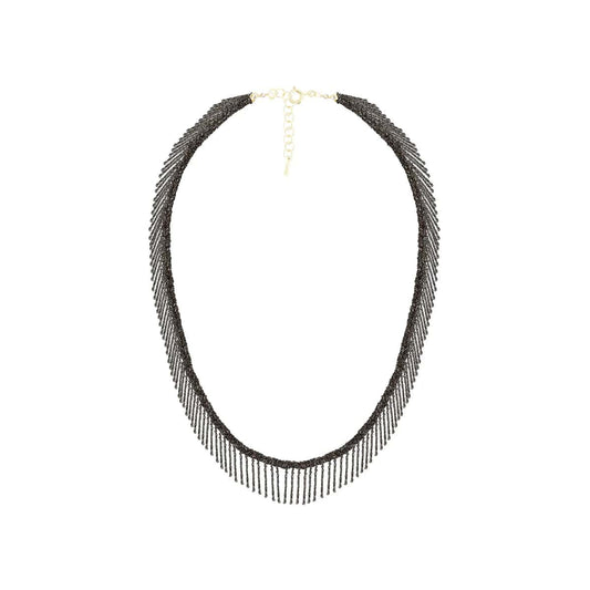 N° 550 Necklace Ruthenium Lurex Gold Jewelry Marie Laure Chamorel   