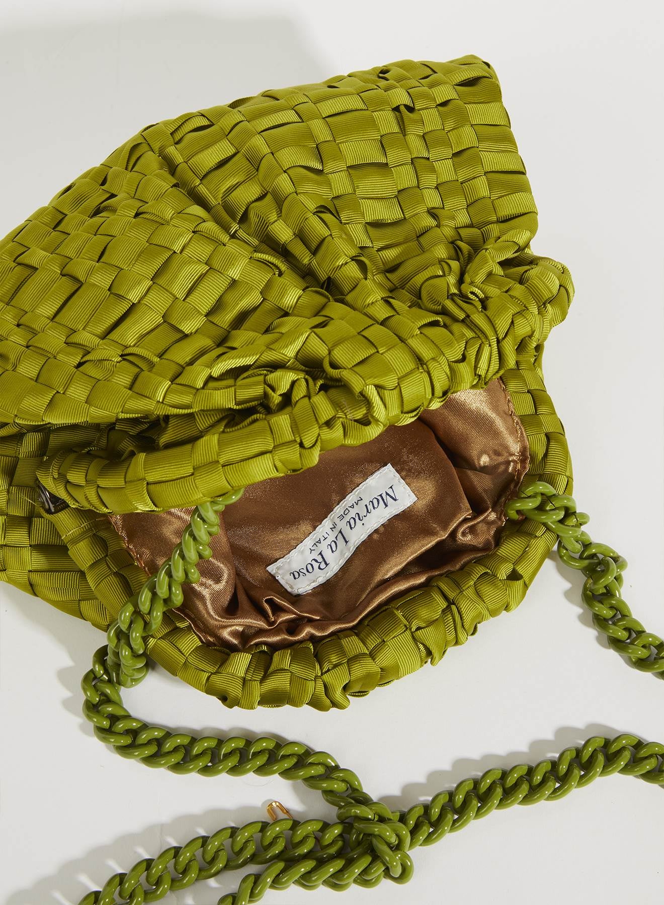 Maria La Rosa Mini Game Bag in Pisello Green Bags Maria La Rosa