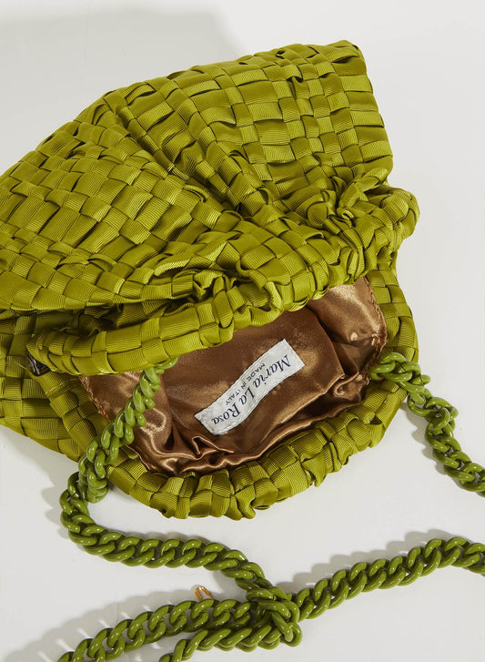 Maria La Rosa Mini Game Bag in Pisello Green Bags Maria La Rosa