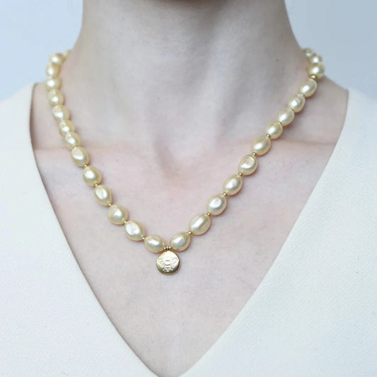 Baroque Glass Pearl Necklace Jewelry Monshiro
