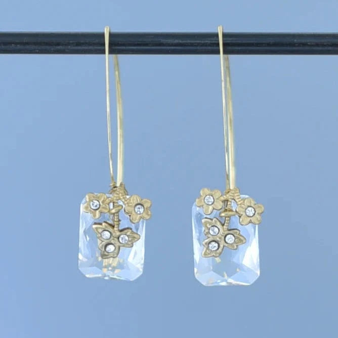 Sweet Pea Glass Hook Earrings Jewelry Monshiro