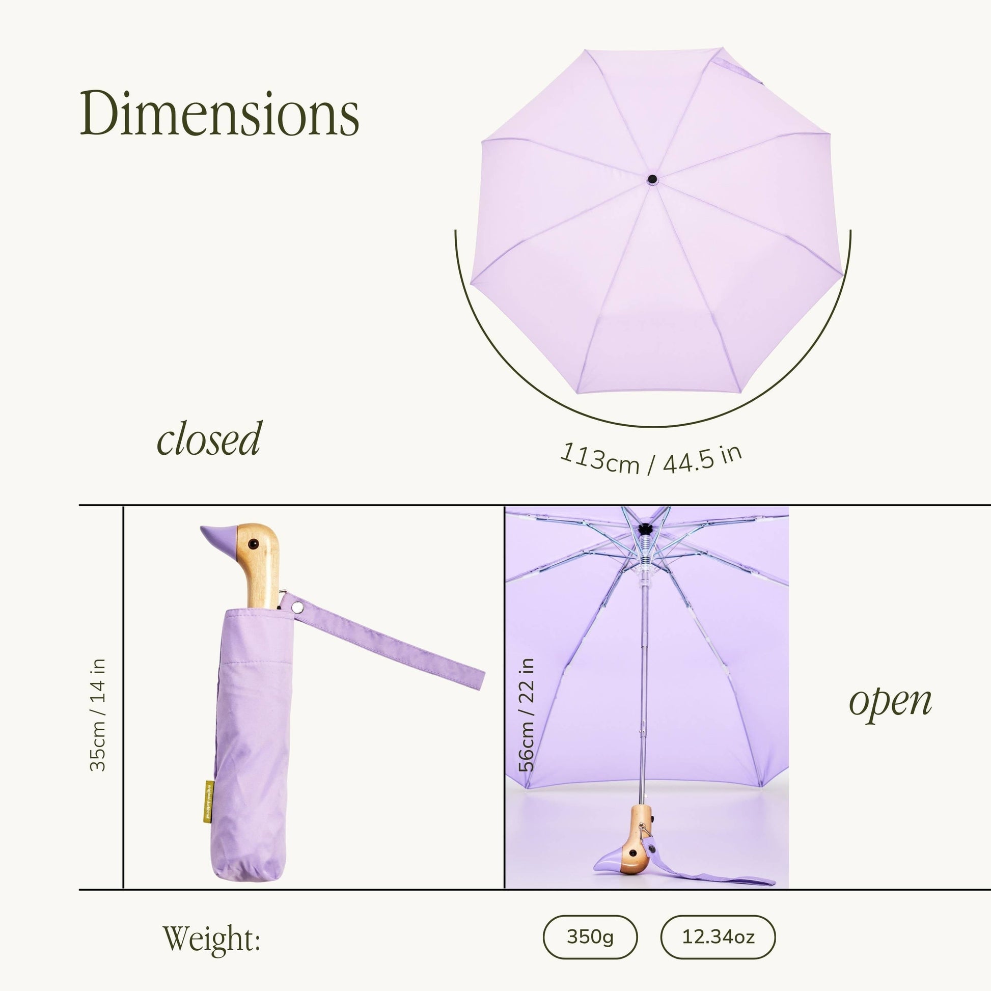 Lilac Compact Eco-Friendly Duckhead Umbrella Accessories Original Duckhead US