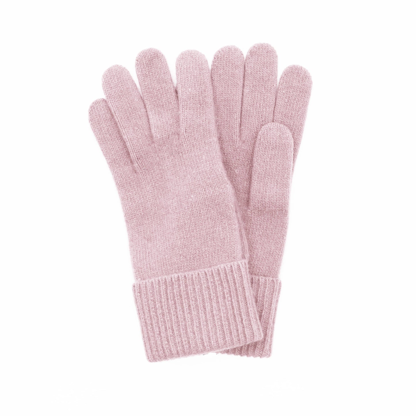 CASHMERE GLOVES WITH RIBBED CUFF: MEDIUM HTH GREY Portolano