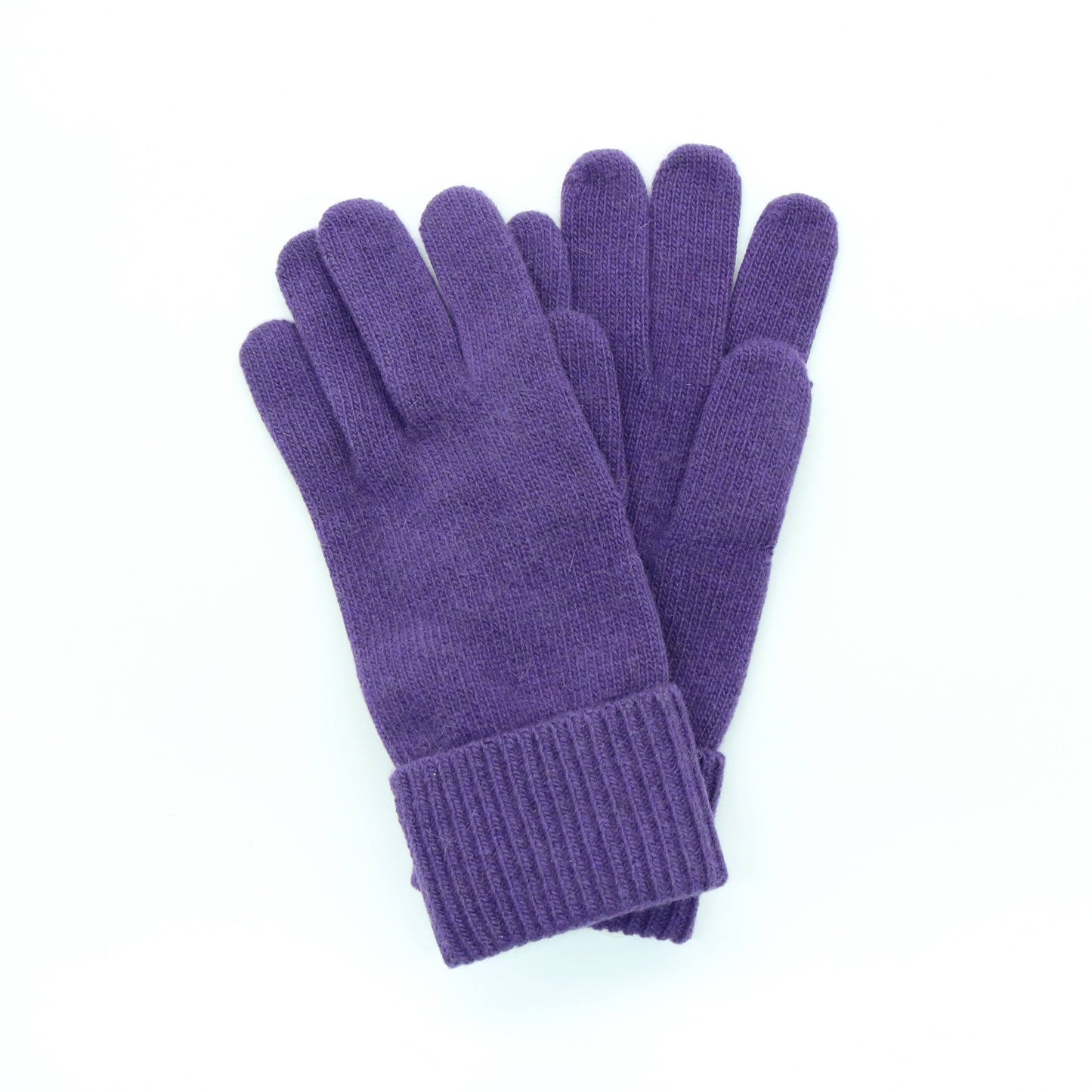 CASHMERE GLOVES WITH RIBBED CUFF: MEDIUM HTH GREY Portolano