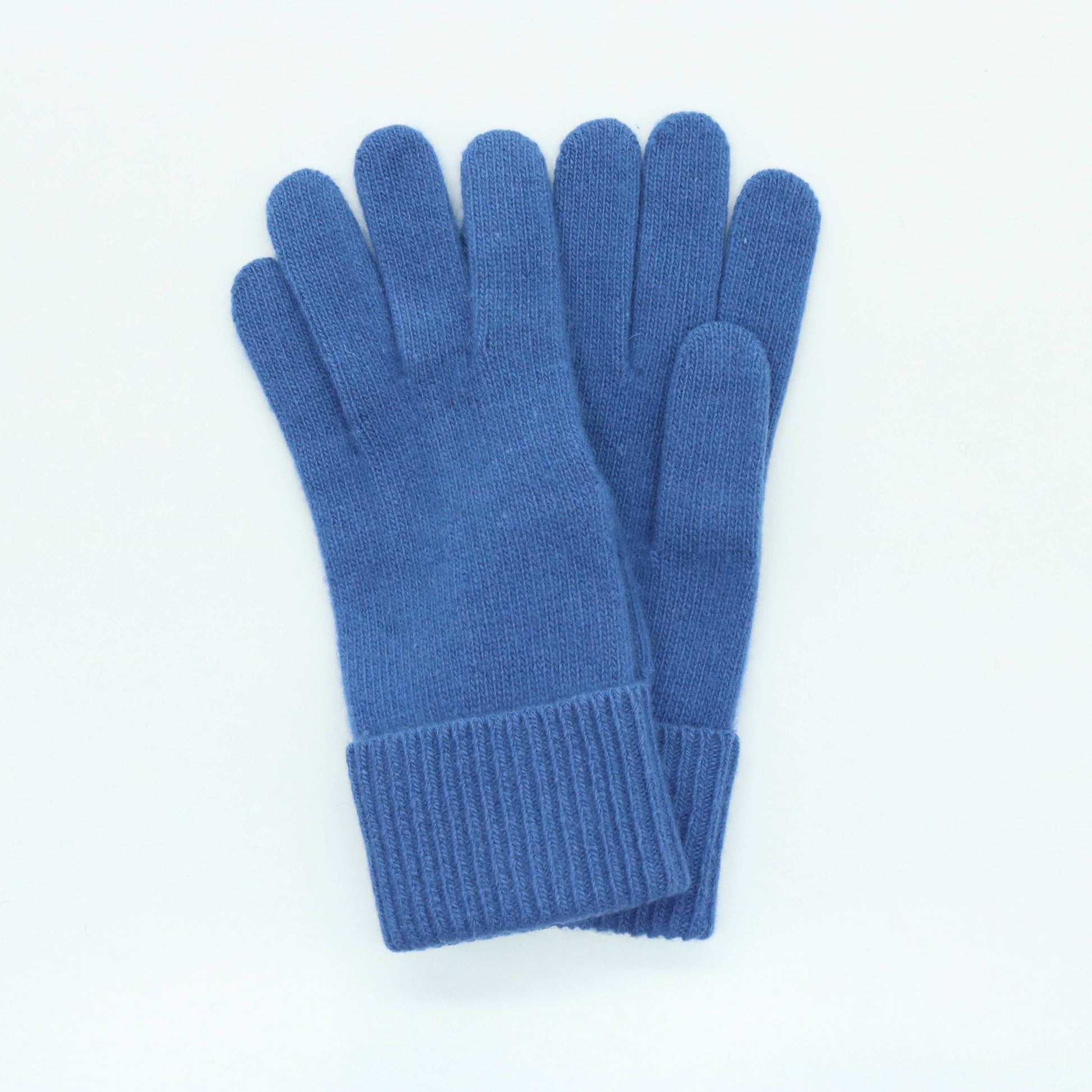 CASHMERE GLOVES WITH RIBBED CUFF: MEDIUM HTH GREY Portolano