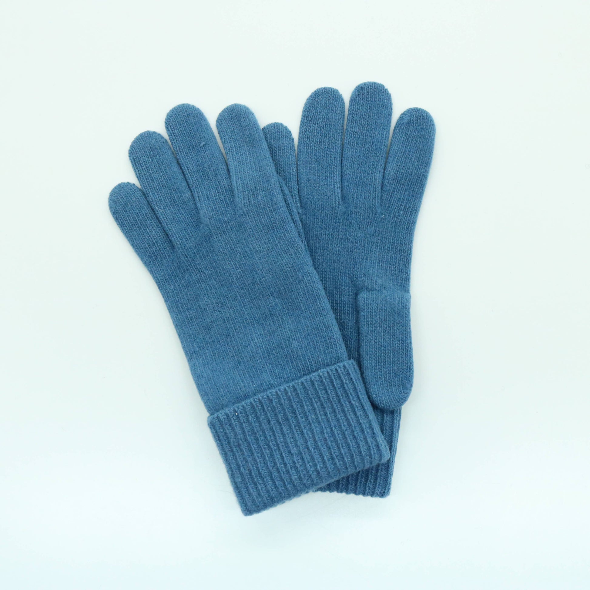 CASHMERE GLOVES WITH RIBBED CUFF: MEDIUM HTH GREY Portolano