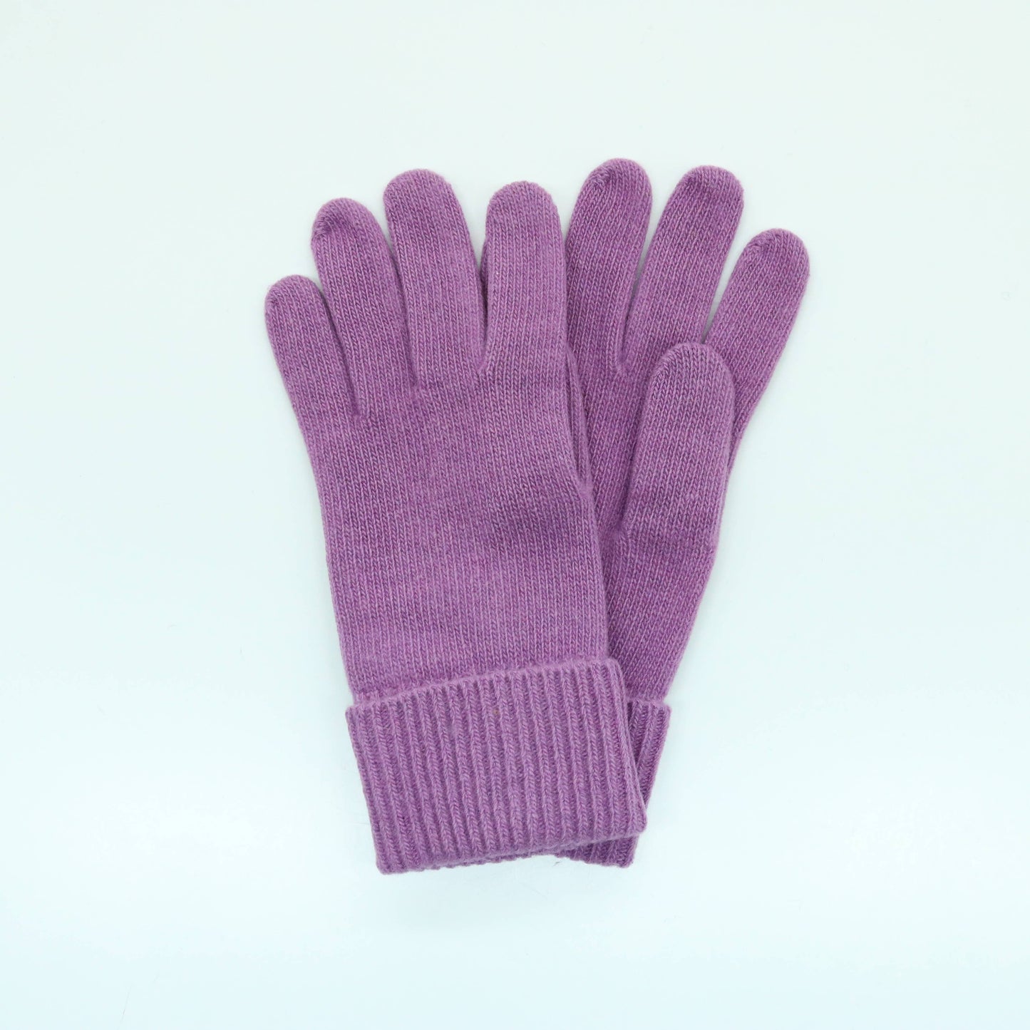 CASHMERE GLOVES WITH RIBBED CUFF: MEDIUM HTH GREY Portolano