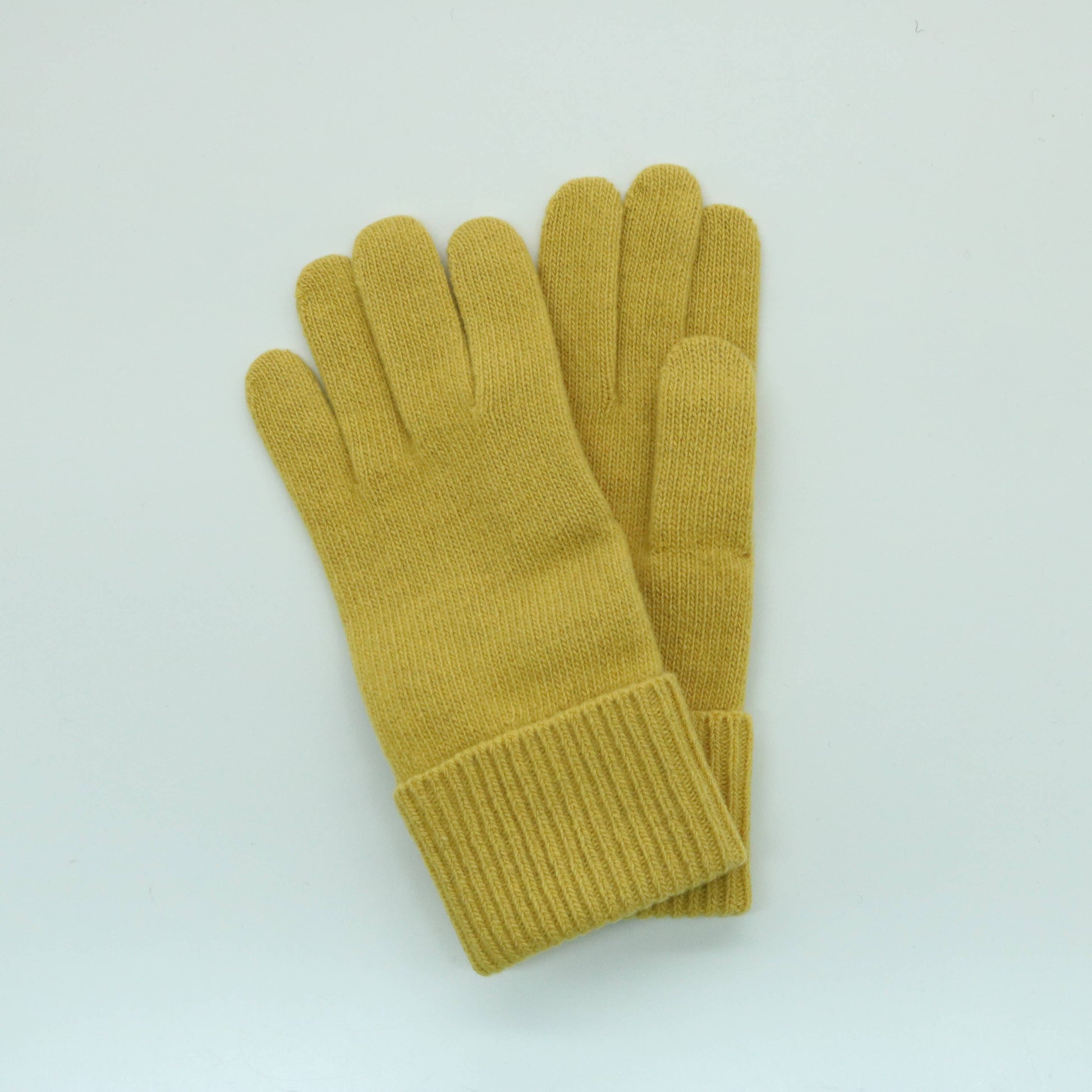 CASHMERE GLOVES WITH RIBBED CUFF: MEDIUM HTH GREY Portolano