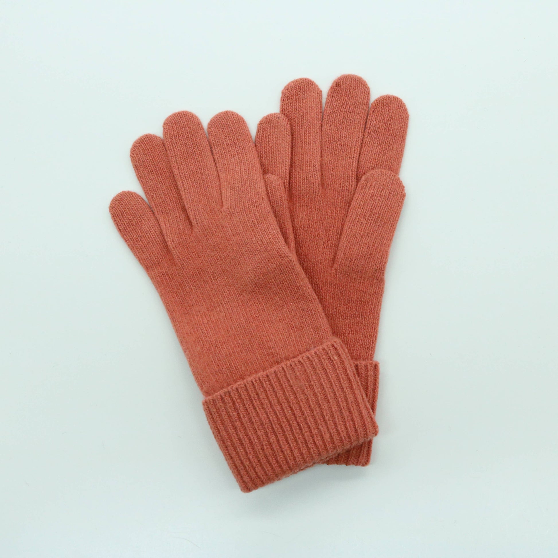 CASHMERE GLOVES WITH RIBBED CUFF: MEDIUM HTH GREY Portolano