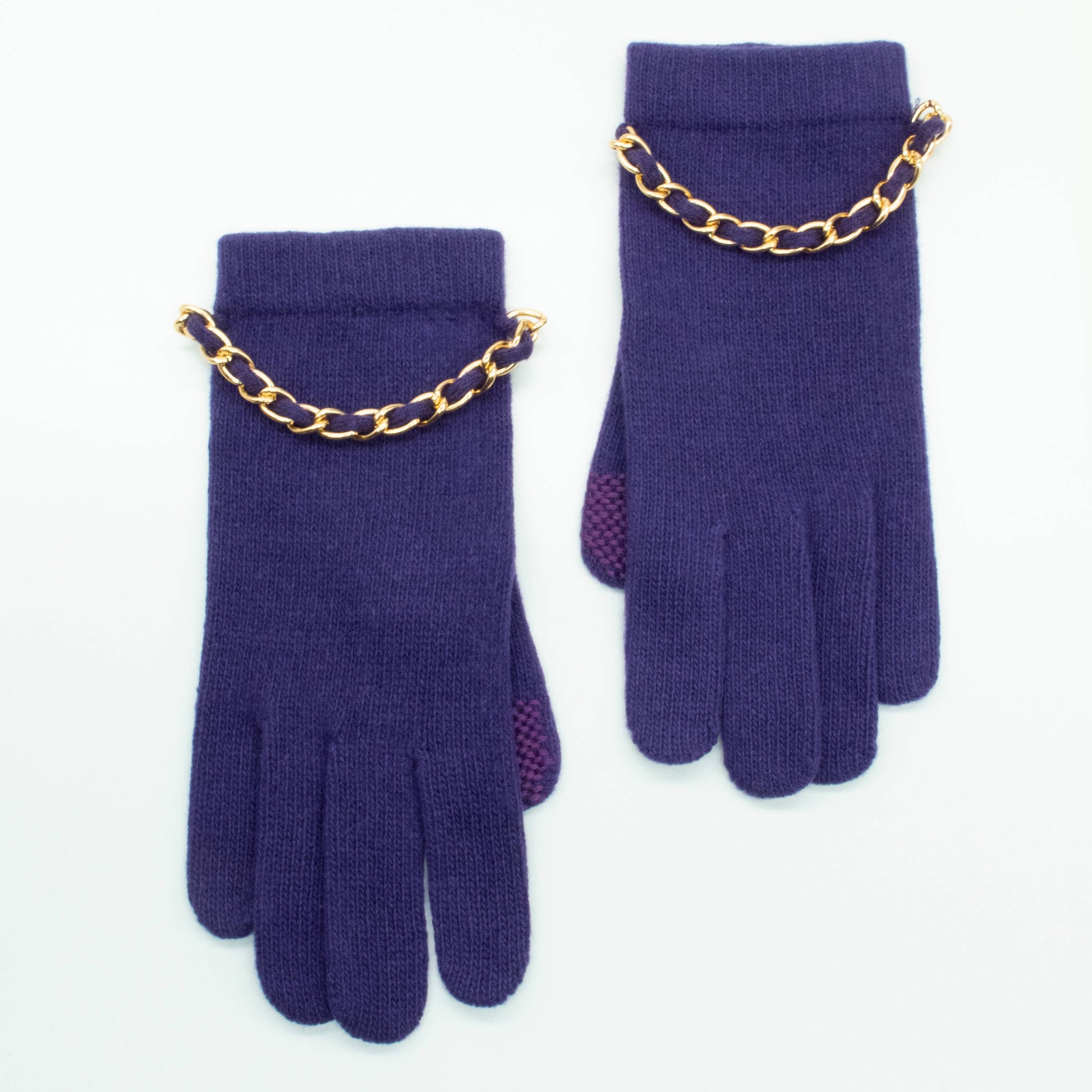 CASHMERE TECH GLOVES WITH CHAIN Portolano