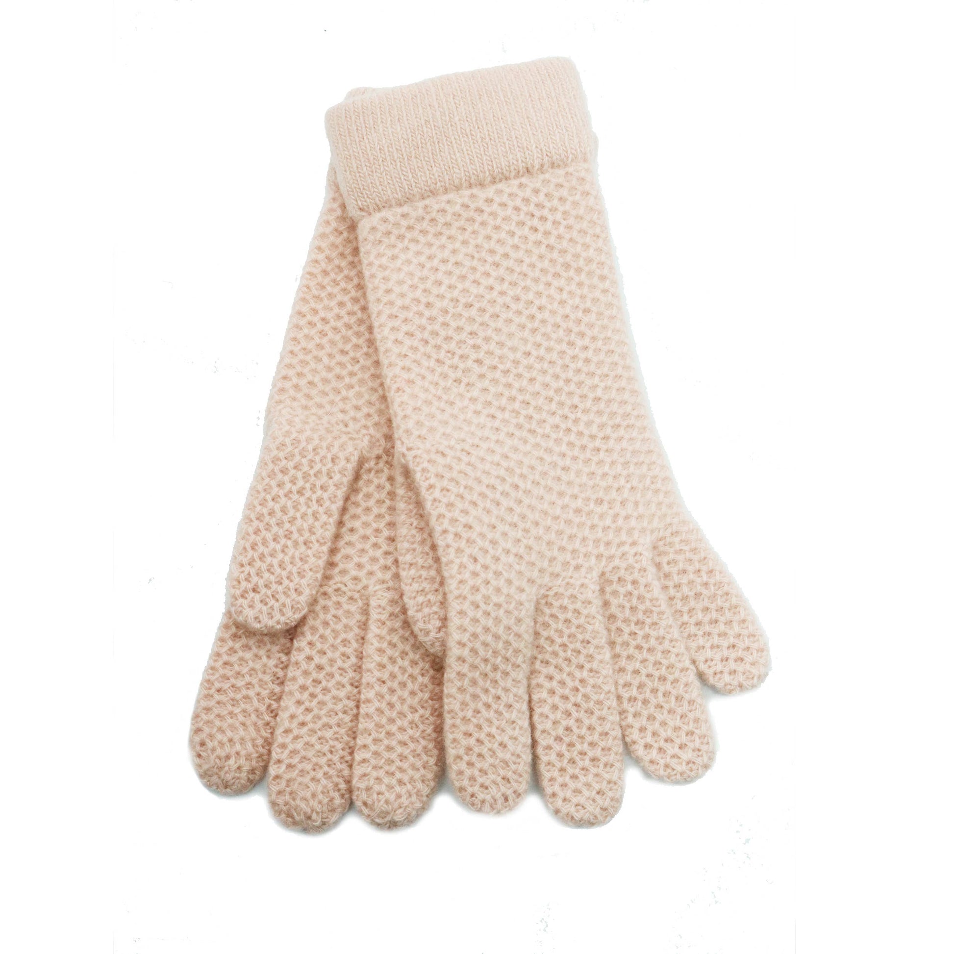 CASHMERE HONEYCOMB GLOVES Portolano ROSE QUARTZ