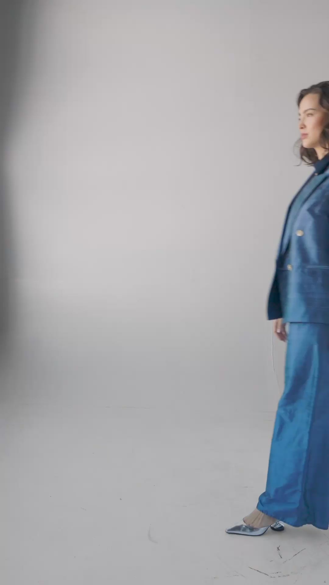 Amandine Pant in Bleuet Silk Dupioni Pants CHRISTINE ALCALAY