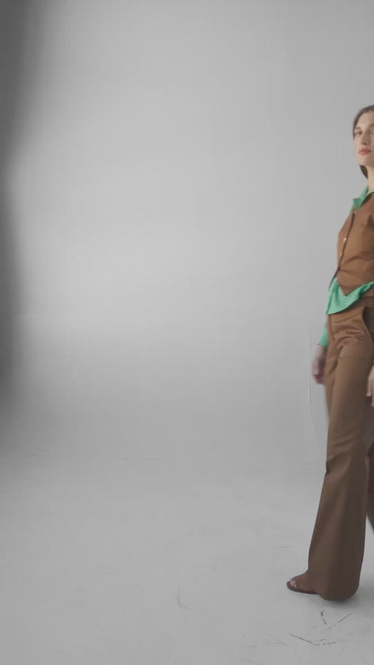 Iris Blouse in Jade Green Embroidered Cotton