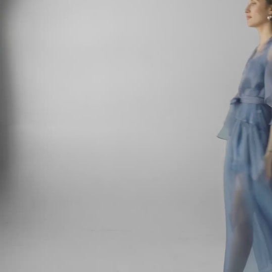 Camelia Jumpsuit in Bleuet Silk Dupioni Jumpsuits CHRISTINE ALCALAY