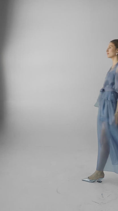 Camelia Jumpsuit in Bleuet Silk Dupioni Jumpsuits CHRISTINE ALCALAY