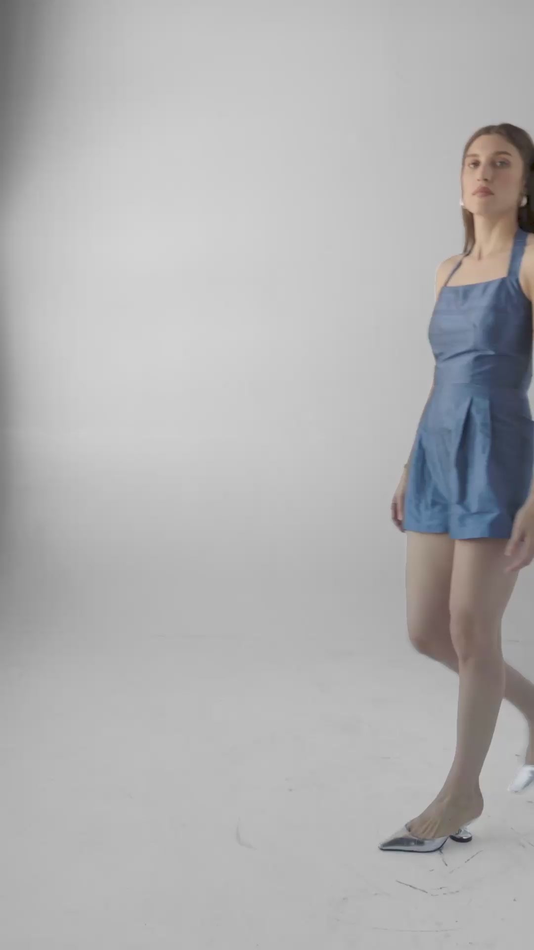 Camelia Jumpsuit in Bleuet Silk Dupioni Jumpsuits CHRISTINE ALCALAY