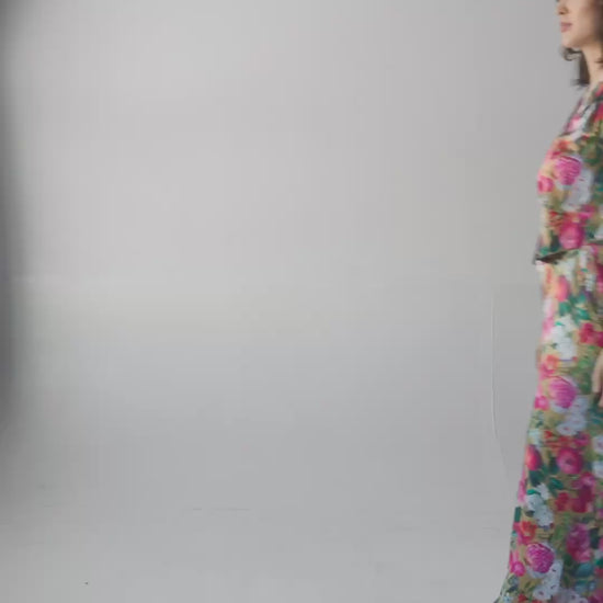 Iris Blouse in Pom Floral Washed Silk Tops CHRISTINE ALCALAY