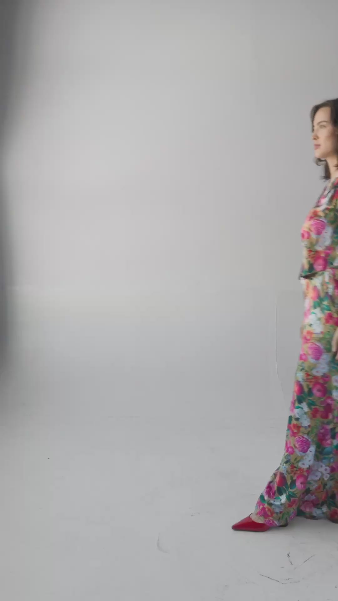 Iris Blouse in Pom Floral Washed Silk Tops CHRISTINE ALCALAY
