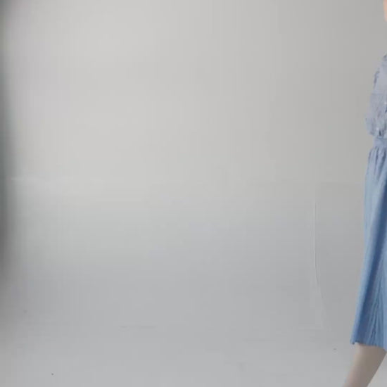 Livia Blouse in Bluebell Windowpane Cotton Blend Tops CHRISTINE ALCALAY