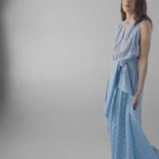 Victoria Pant in Bluebell Corded Lace Pants CHRISTINE ALCALAY