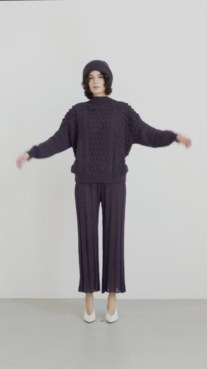 SAMPLE FW26 - Lofted Beanie in Alpaca Wool Blend - Ink Samples CHRISTINE ALCALAY