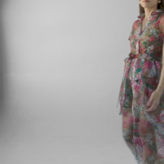 Jacqueline Dress in Pom Floral Silk Organza Dresses CHRISTINE ALCALAY
