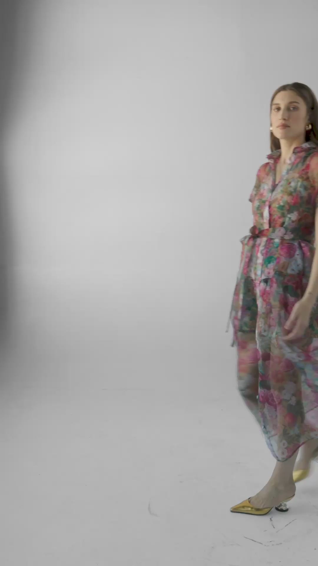 Jacqueline Dress in Pom Floral Silk Organza Dresses CHRISTINE ALCALAY