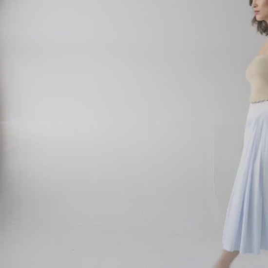 Janet Tube Top in Oyster Pima Cotton Tops CHRISTINE ALCALAY