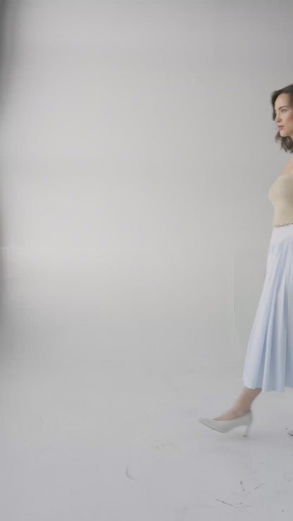 Janet Tube Top in Oyster Pima Cotton Tops CHRISTINE ALCALAY