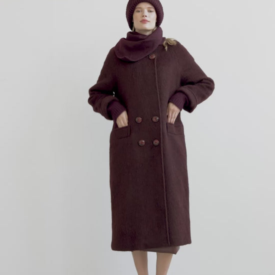 SAMPLE FW26 - Triangle Convertible Scarf - Plum Wine Samples CHRISTINE ALCALAY
