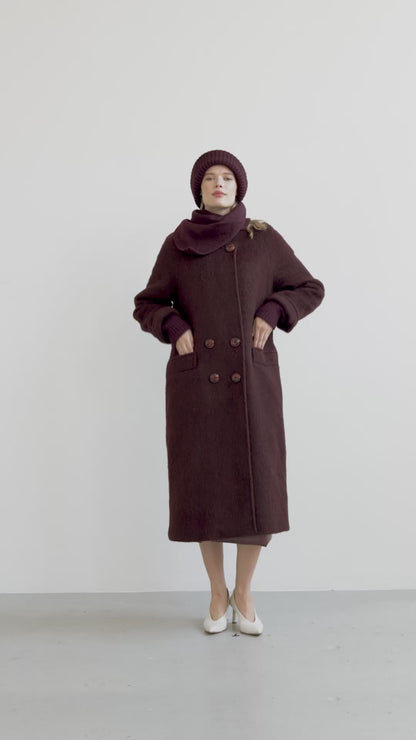 SAMPLE FW26 - Triangle Convertible Scarf - Plum Wine Samples CHRISTINE ALCALAY