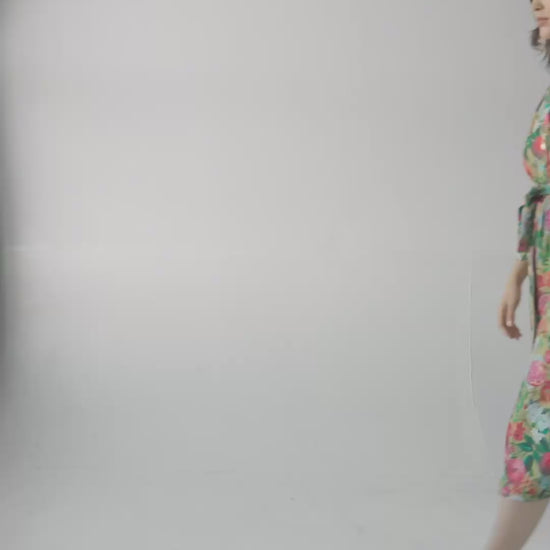 Jeane Dress in Pom Floral Linen Cotton Dresses CHRISTINE ALCALAY