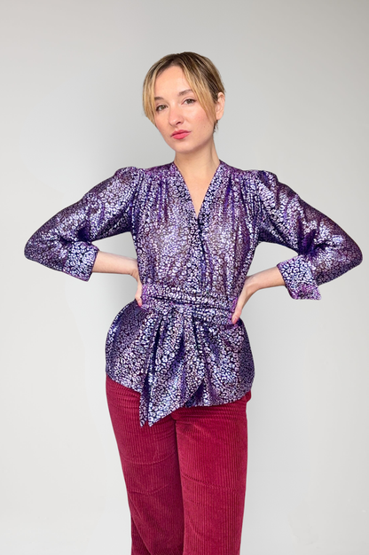 Racquelle Blouse in Amethyst Metallic