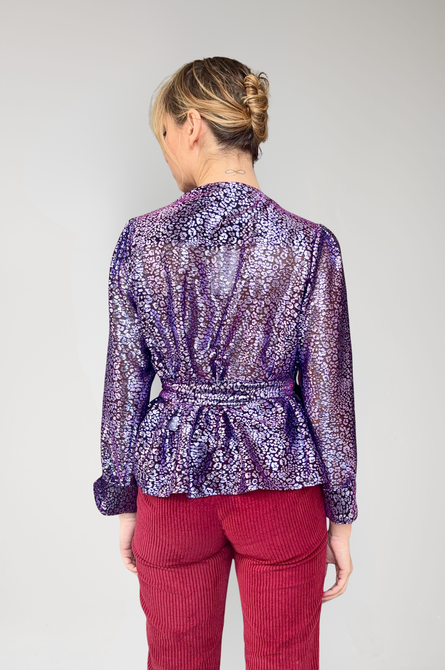 Racquelle Blouse in Amethyst Metallic