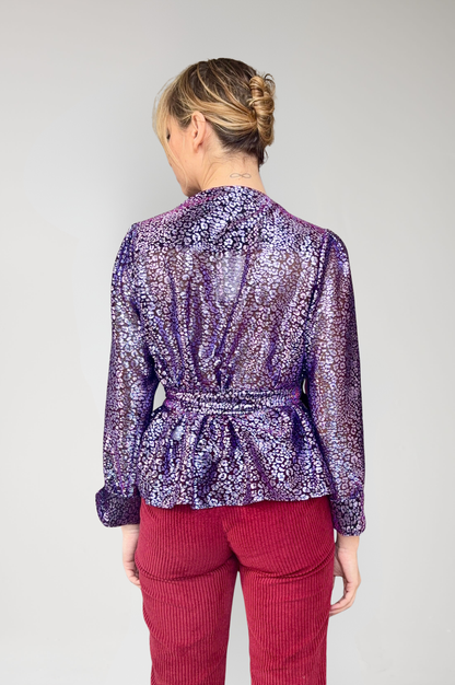 Racquelle Blouse in Amethyst Metallic