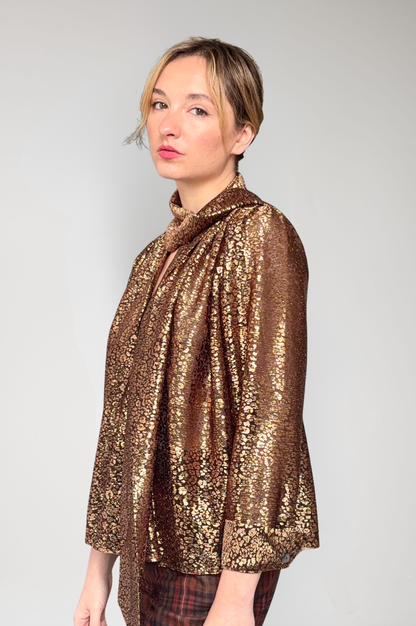 Racquelle Blouse in Bronze Metallic