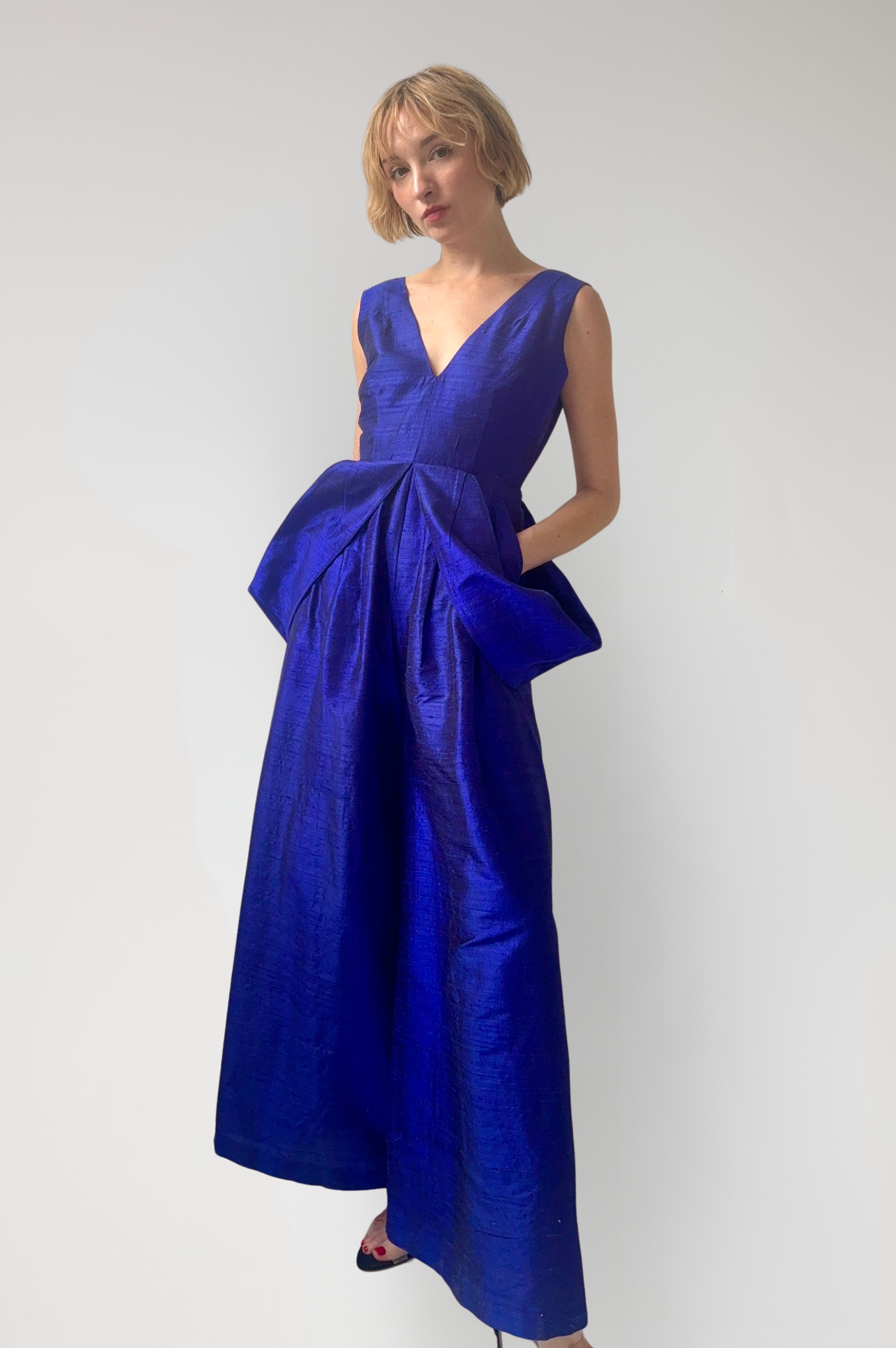 Reva Jumpsuit in Silk Dupioni Jumpsuits CHRISTINE ALCALAY