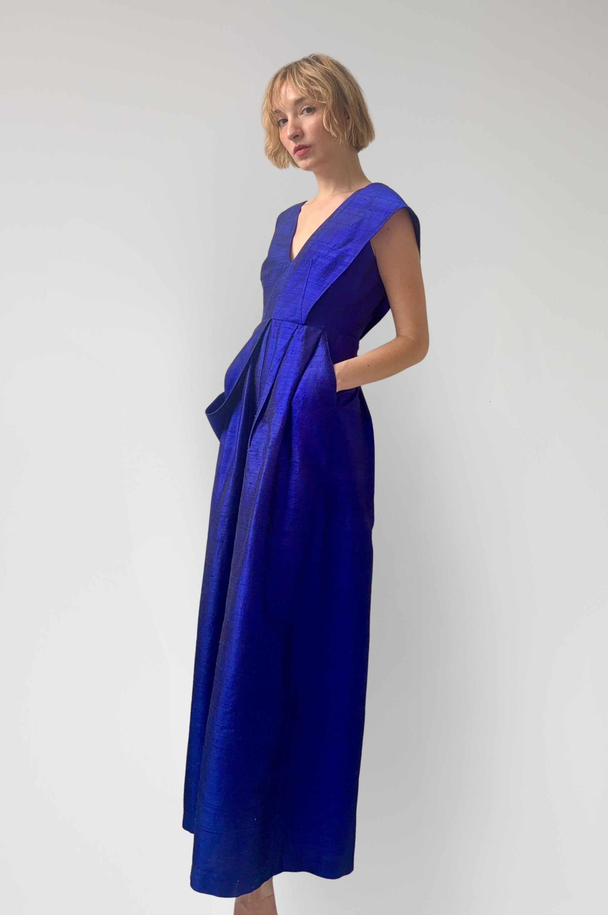 Reva Jumpsuit in Silk Dupioni Jumpsuits CHRISTINE ALCALAY