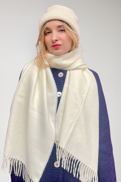 Baby Alpaca Shawl Accessories CHRISTINE ALCALAY Cream