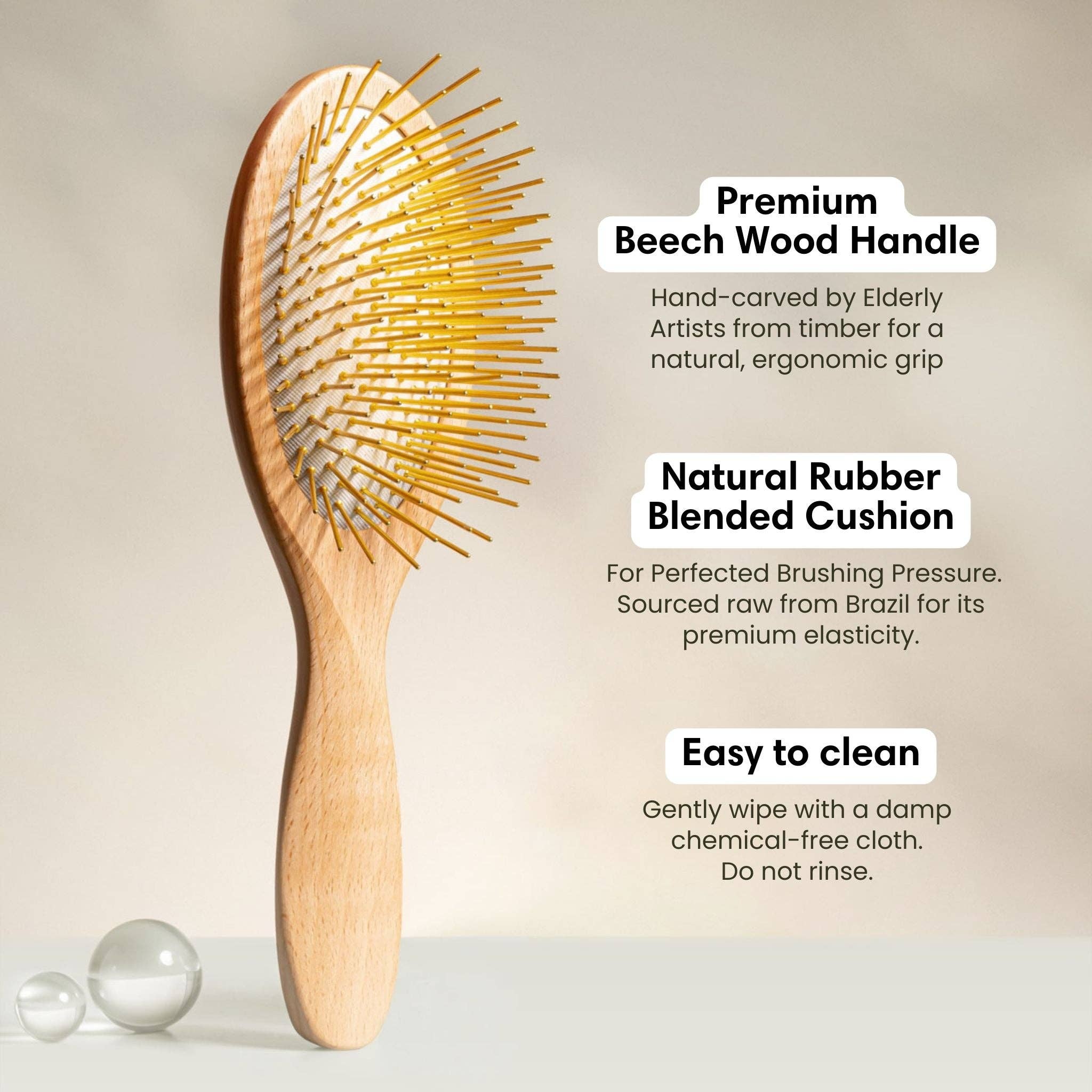 Gua Sha Hair & Scalp Brush: Premium Wooden Edition – CHRISTINE
