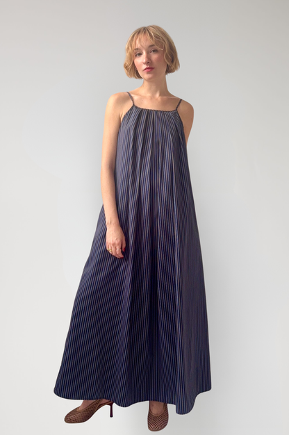 Jamie Dress in Striped Cotton Dresses CHRISTINE ALCALAY Navy Stripe XS/S