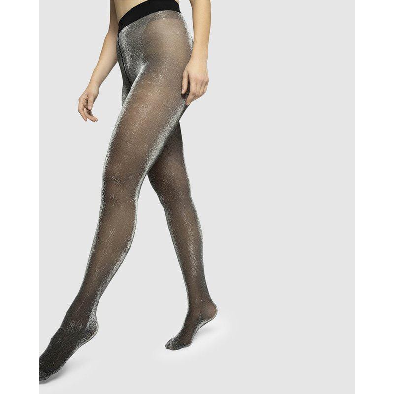 Tora Shimmery Tights- Black Hosiery Swedish Stockings