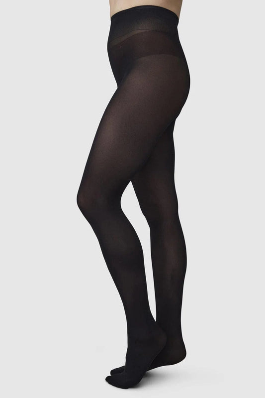 Olivia Premium Tights - Black Hosiery Swedish Stockings Black S