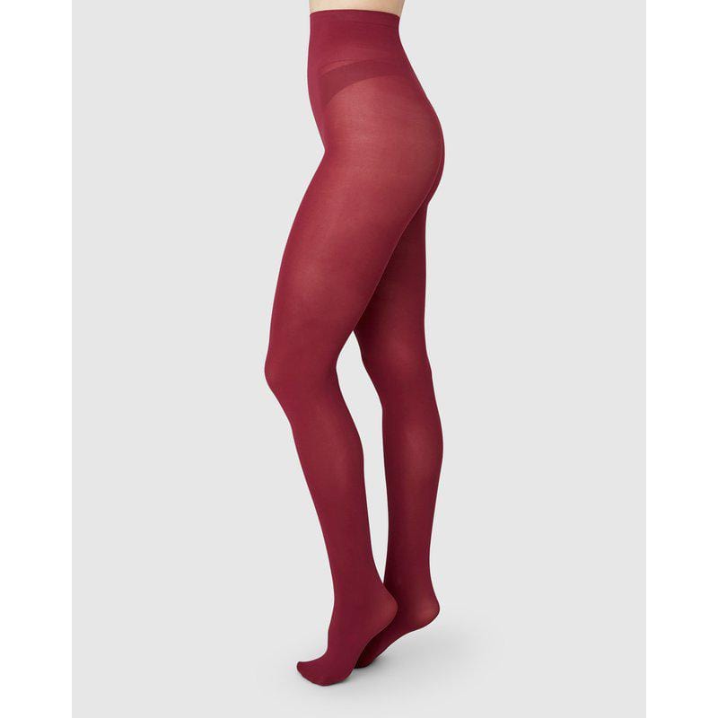 Olivia Premium Tights Socks Swedish Stockings Red Mahogany S 